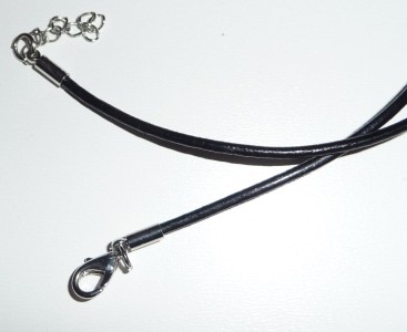 Lederband Lederkette mit Verschluß 42cm, 2mm